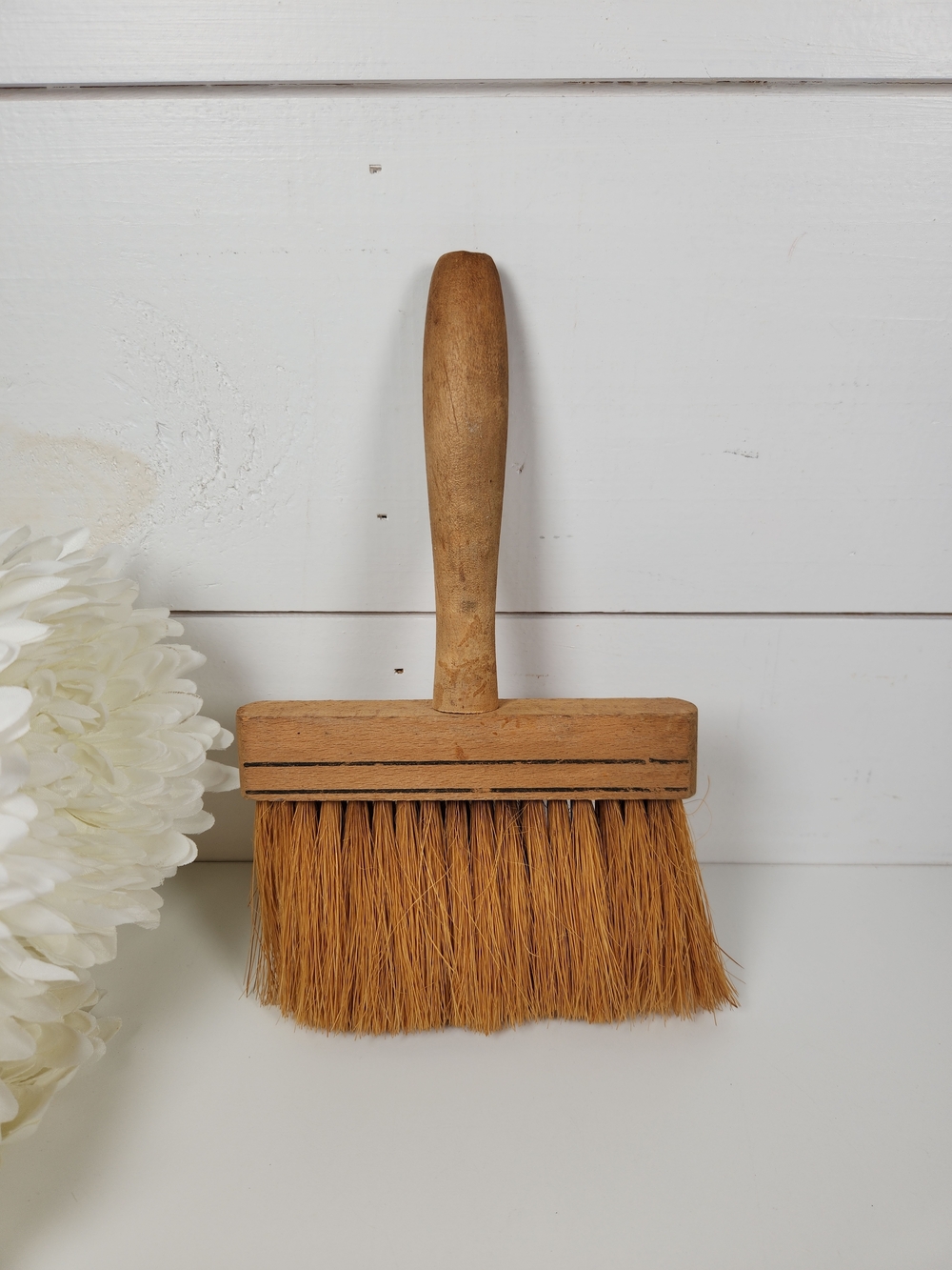 Vintage Wood Wall Paper Brush | Old Wooden Farmhouse Brush Decor | Rustic
